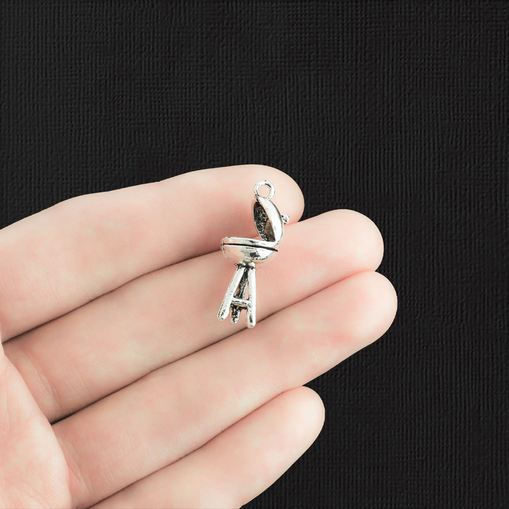 5 BBQ Antique Silver Tone Charms 3D - SC649