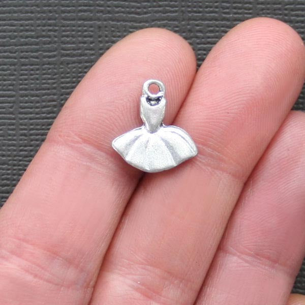 5 Ballet Antique Silver Tone Charms 2 Sided - SC685