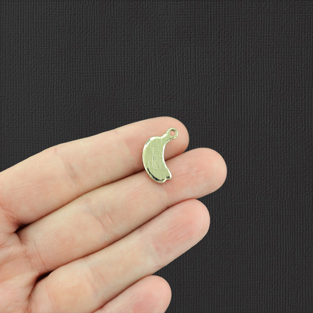 5 Banana Gold Tone Enamel Charms - E960