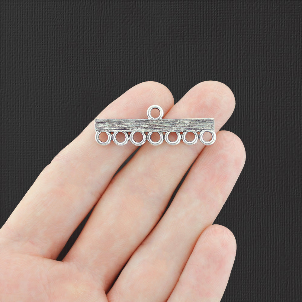 Connecteur à 5 barres, breloques argentées antiques - SC6564