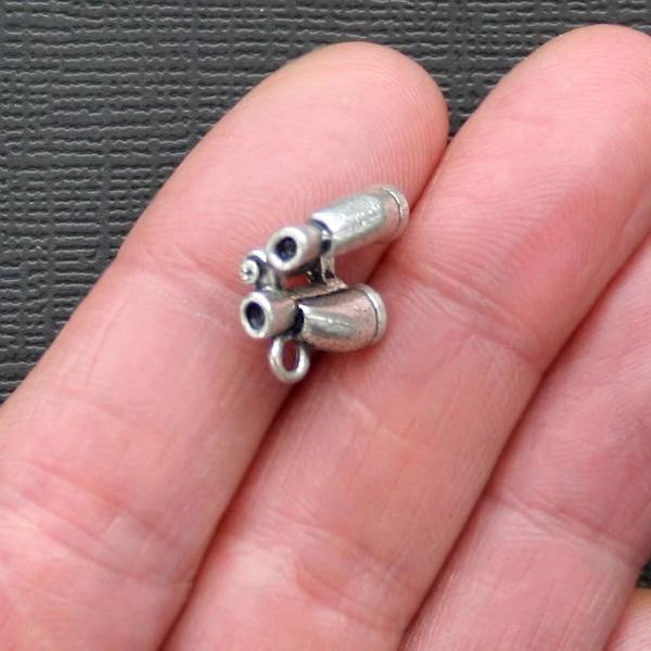 5 Binocular Antique Silver Tone Charms 3D - SC717