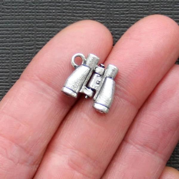 5 Binocular Antique Silver Tone Charms 3D - SC717