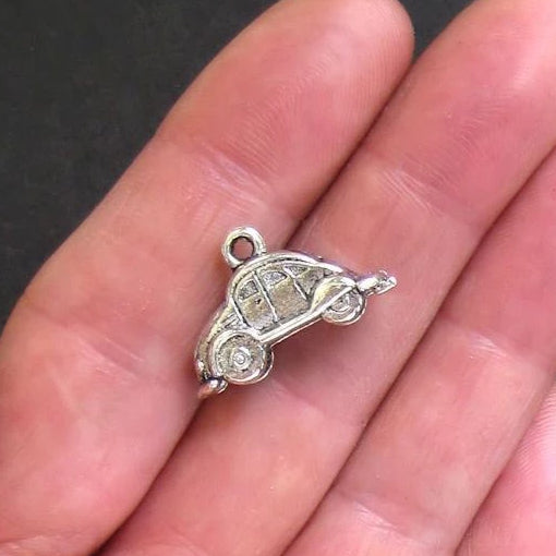 5 Car Antique Silver Tone Charms 3D - SC565