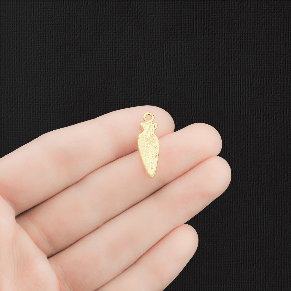 5 Carrot Gold Tone Enamel Charms - E1239