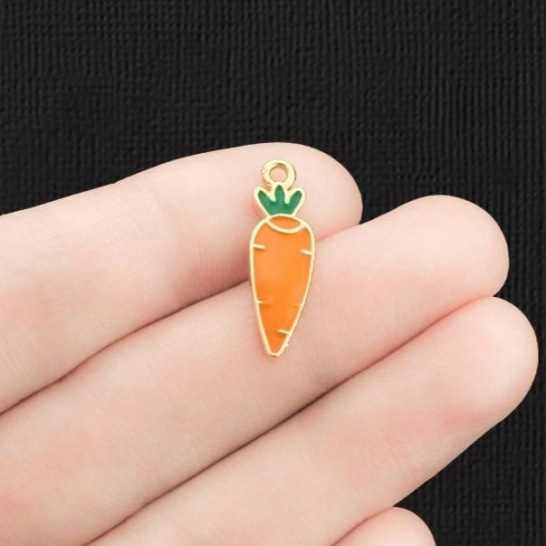 5 Carrot Gold Tone Enamel Charms - E1239