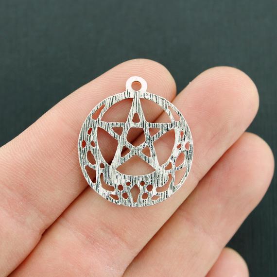 5 breloques de ton argent antique noeud celtique pentagramme - SC5681