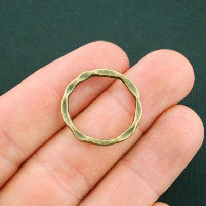 5 cercles ton bronze antique 2 faces - BC1092