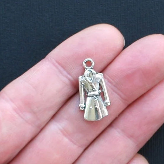 5 breloques argentées antiques 2 faces - SC1446