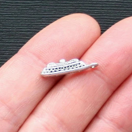 5 Cruise Ship Antique Silver Tone Charms 3D - SC1902