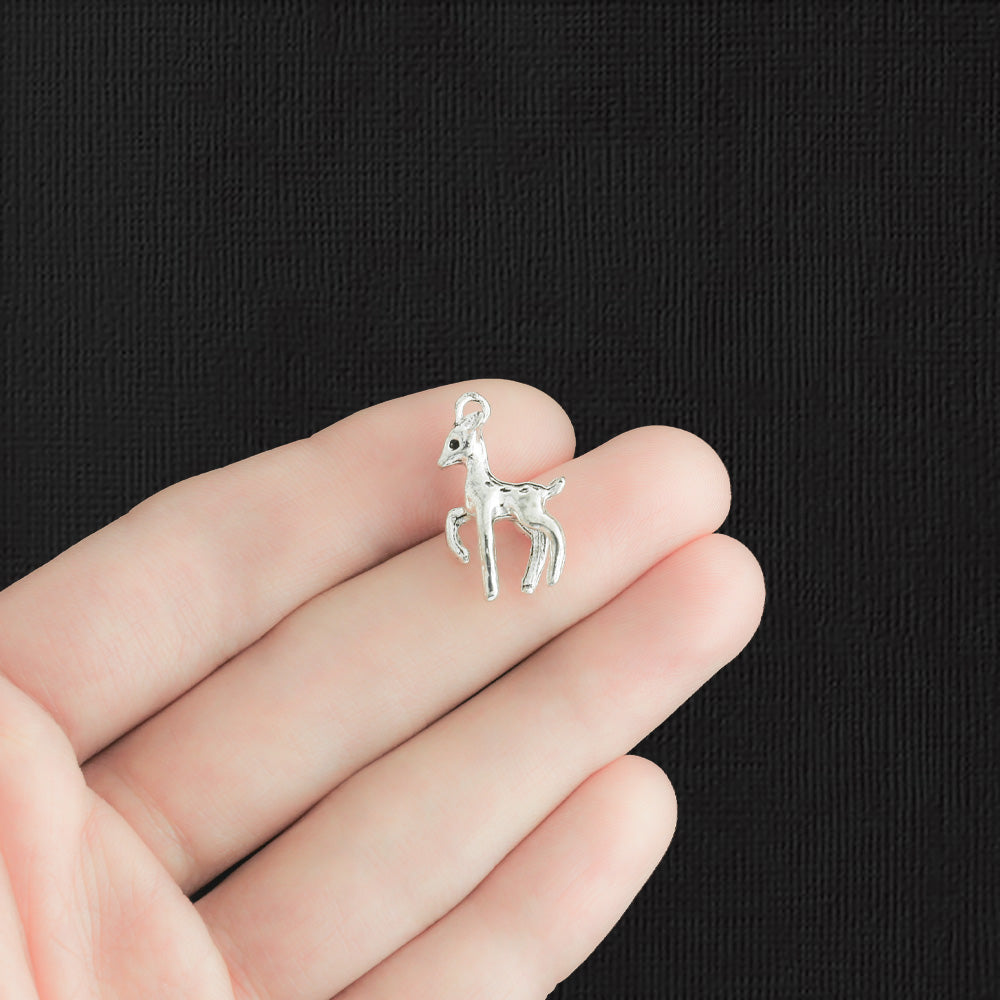5 Deer Antique Silver Tone Charms 3D - SC1587