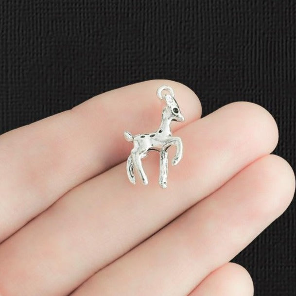 5 Deer Antique Silver Tone Charms 3D - SC1587