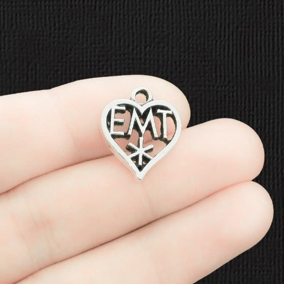 5 EMT Antique Silver Tone Charms - SC1256