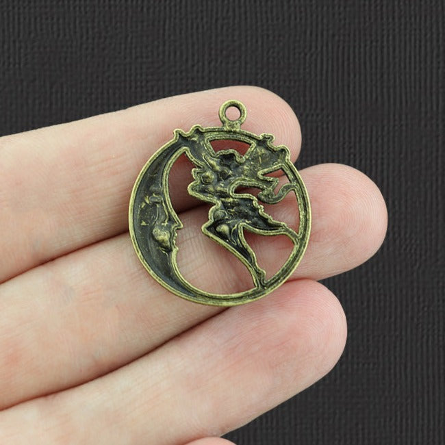 5 breloques de ton bronze antique Fairy Moon - BC092
