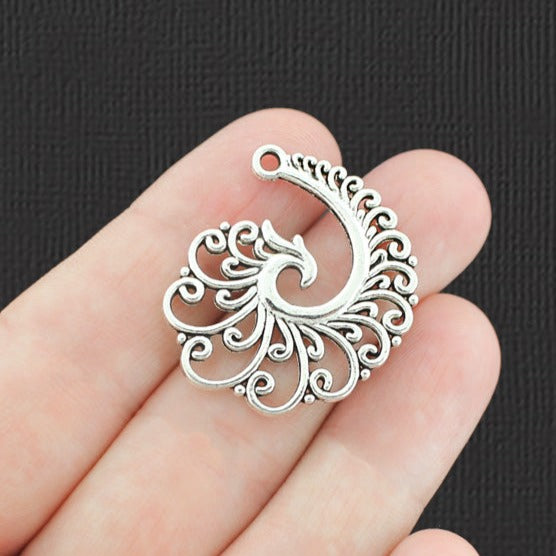 5 breloques filigrane spirale argent 2 faces - SC8067