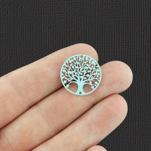 5 Filigree Tree of Life Connector Enamel Charms - E925