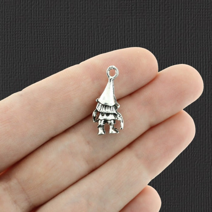 5 Gnome Antique Silver Tone Charms 3D - SC2201