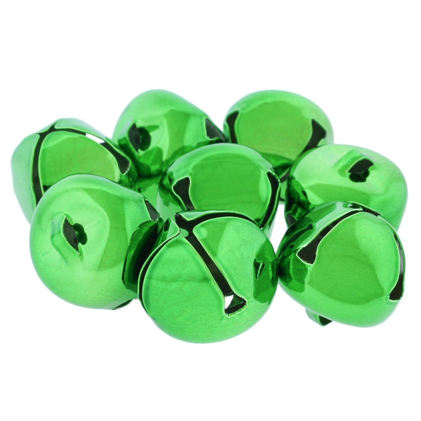 5 Green Jingle Bells Charms 3D - 29mm - XC075