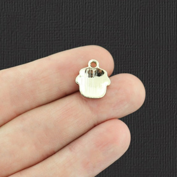 5 breloques en émail doré Honey Pot - E941