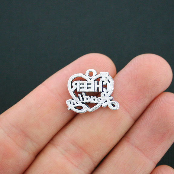 5 J'aime les breloques argentées antiques Cheerleading - SC4820