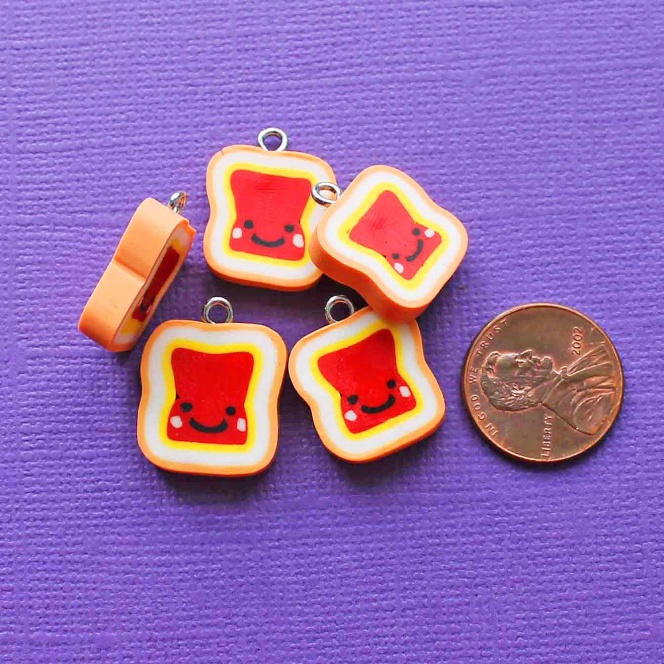5 Jelly Polymer Clay Charms - E265