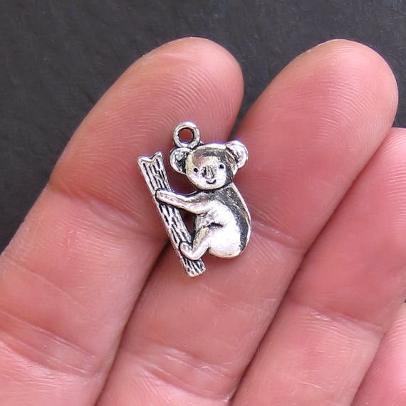 5 Koala Antique Silver Tone Charms - SC276