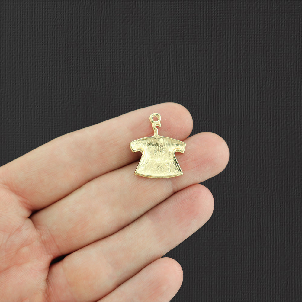 5 breloques médicales en émail doré - E1011