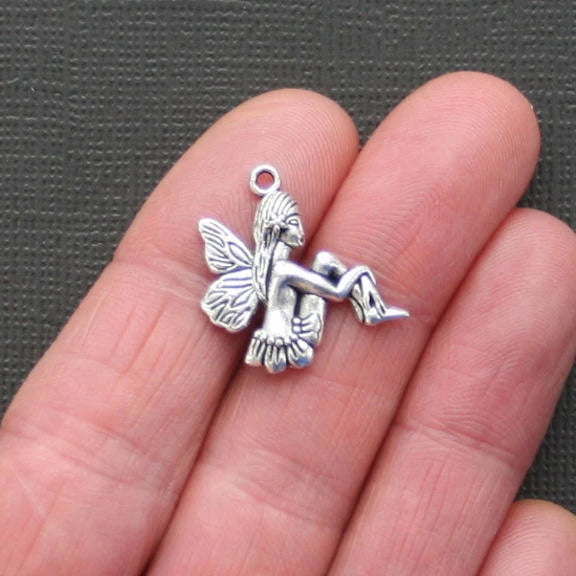 5 breloques de ton argent antique nymphe - SC2055