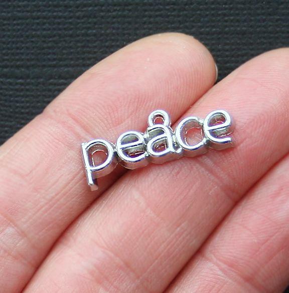 5 Peace Antique Silver Tone Charms - SC2938