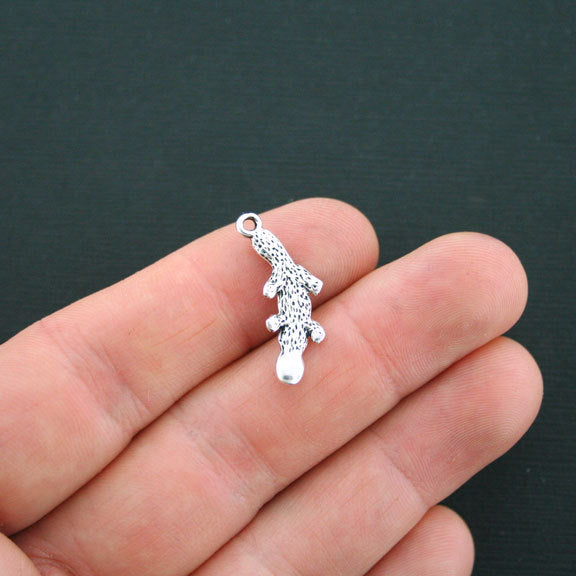 5 Platypus Antique Silver Tone Charms 2 Sided - SC4438