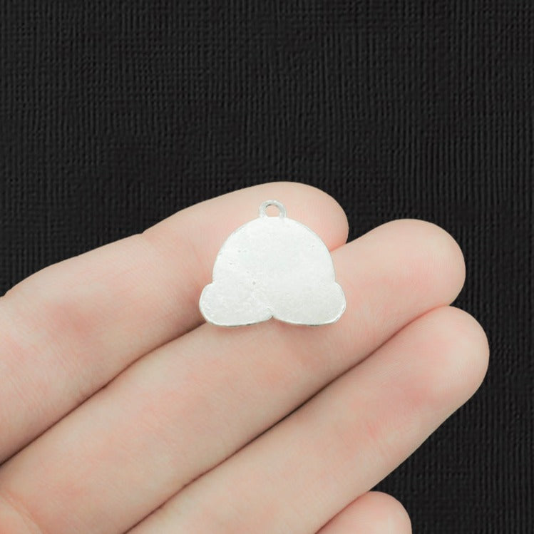 5 Rainbow Silver Tone Enamel Charms - E014