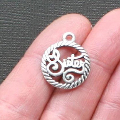 5 Sister Antique Silver Tone Charms - SC1278