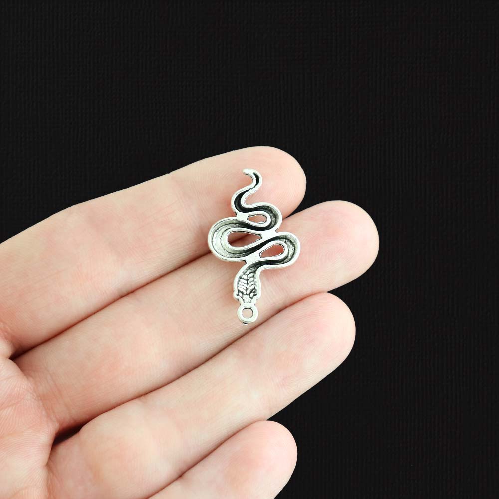 5 Snake Antique Silver Tone Charms - SC2011