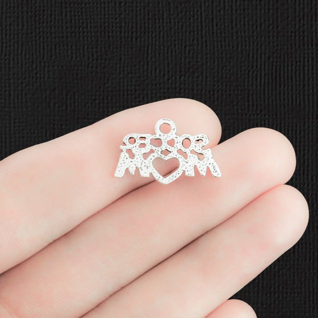 5 Soccer Mom Antique Silver Tone Charms - SC1801