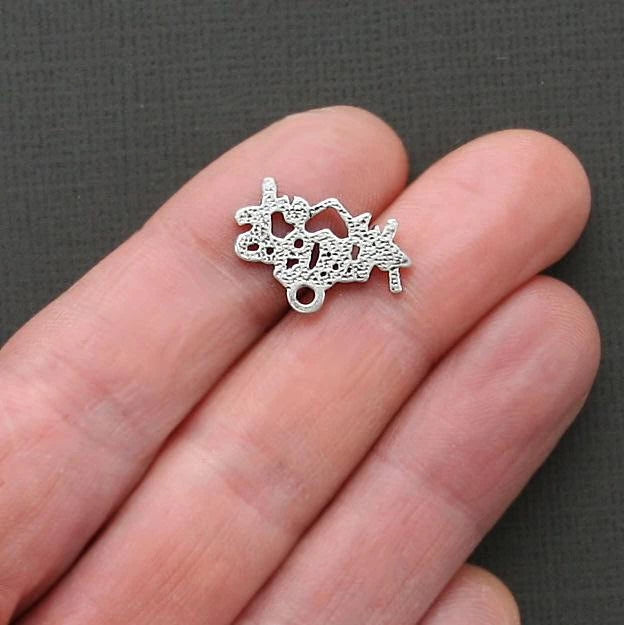 5 Softball Mom Antique Silver Tone Charms - SC1788