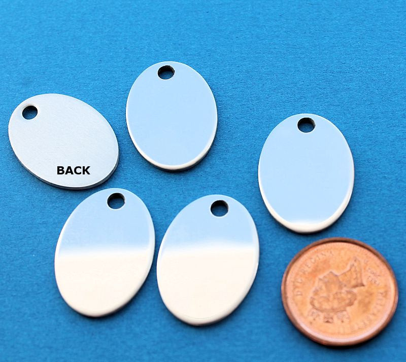 5 Stainless Steel Oval Stamping Blanks - Choose Your Size!
