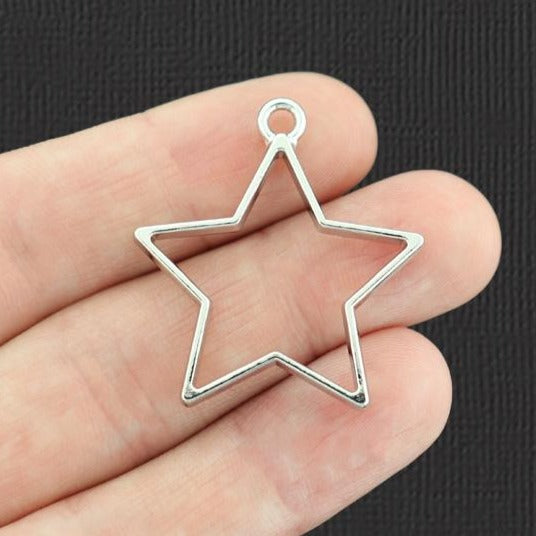 5 Star Antique Silver Tone Charms - SC3524