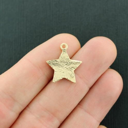 5 Star Gold Tone Enamel Charms - E694