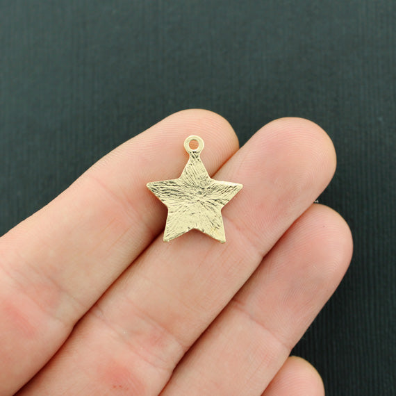 Breloques en émail doré 5 étoiles - E695
