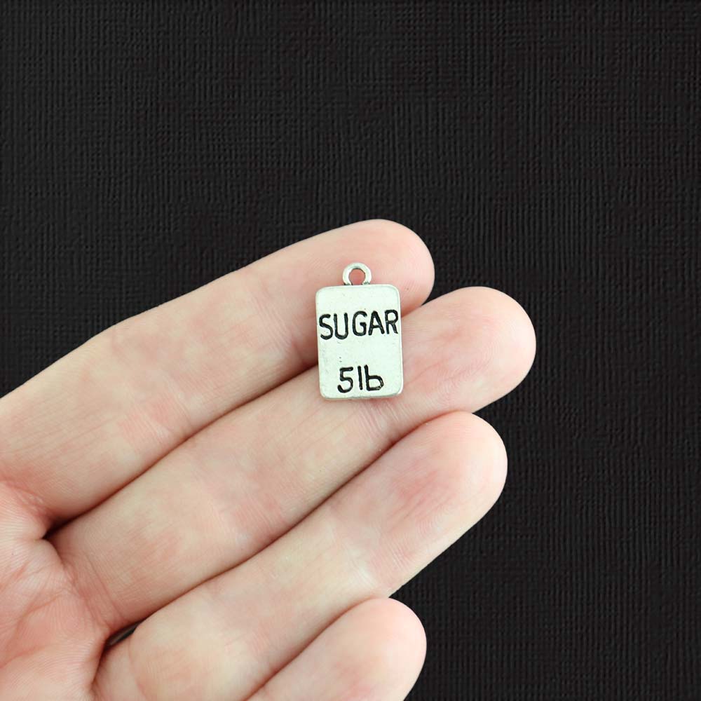 5 Sugar Antique Silver Tone Charms - SC1221