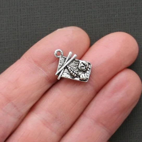 5 Sushi Antique Silver Tone Charms 3D - SC1800