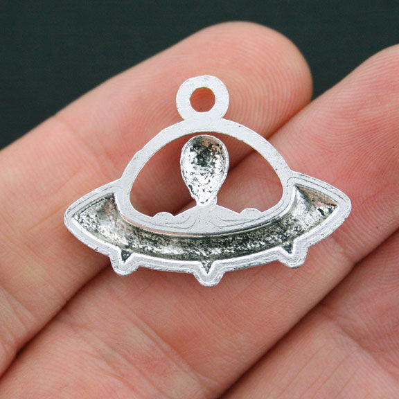 5 breloques de ton argent antique UFO - SC4187