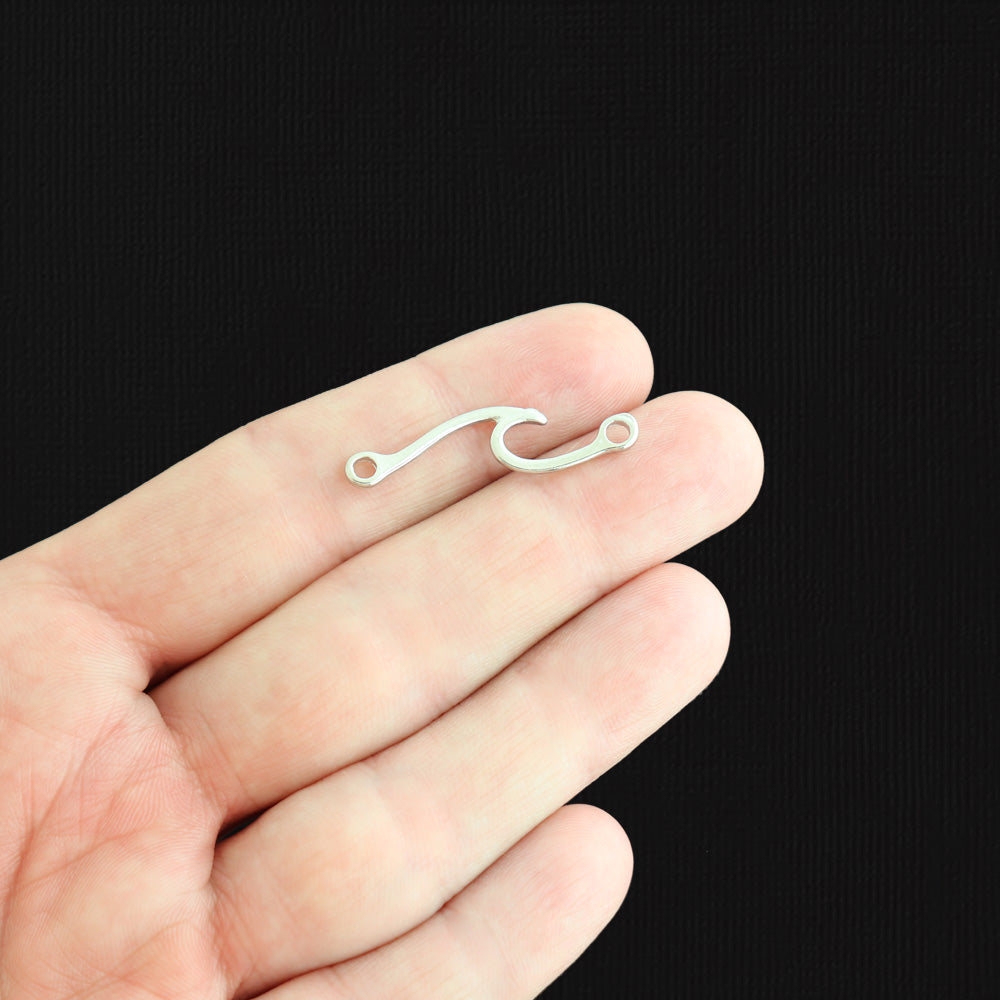 Connecteur 5 Wave Silver Tone Charms 2 faces - SC7550