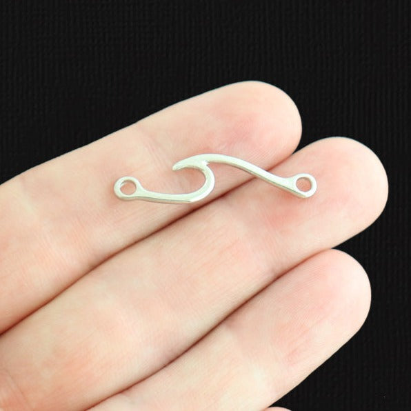 Connecteur 5 Wave Silver Tone Charms 2 faces - SC7550