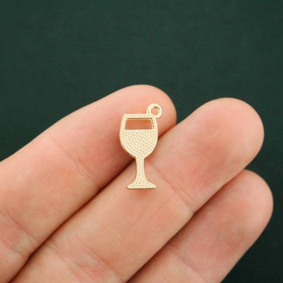 5 breloques en émail doré antique pour verre à vin - GC281