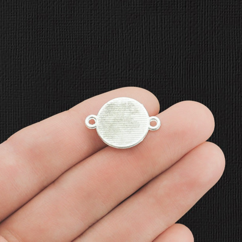 5 Yin Yang Silver Tone Enamel Charms - E134