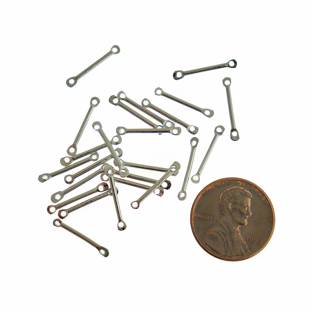 50 Connector Bar Silver Tone Charms - FD226