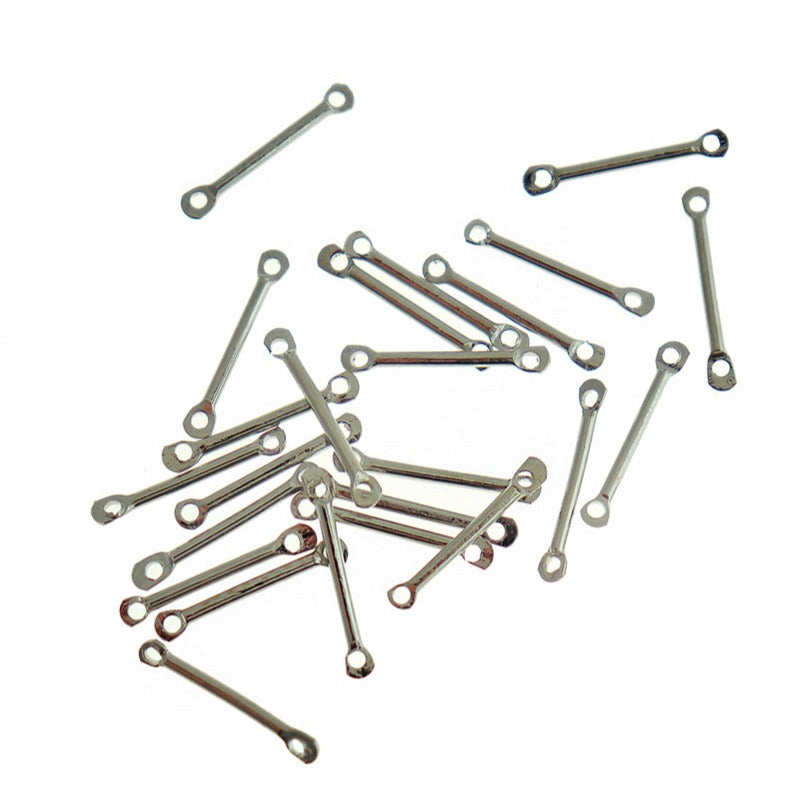 50 Connector Bar Silver Tone Charms - FD226
