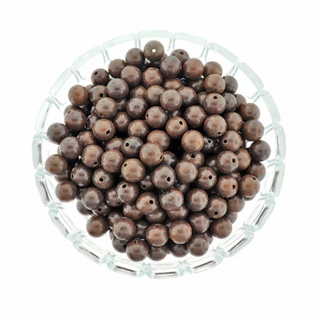 50 Natural Round Wooden Beads - 10mm - Choose Your Color!