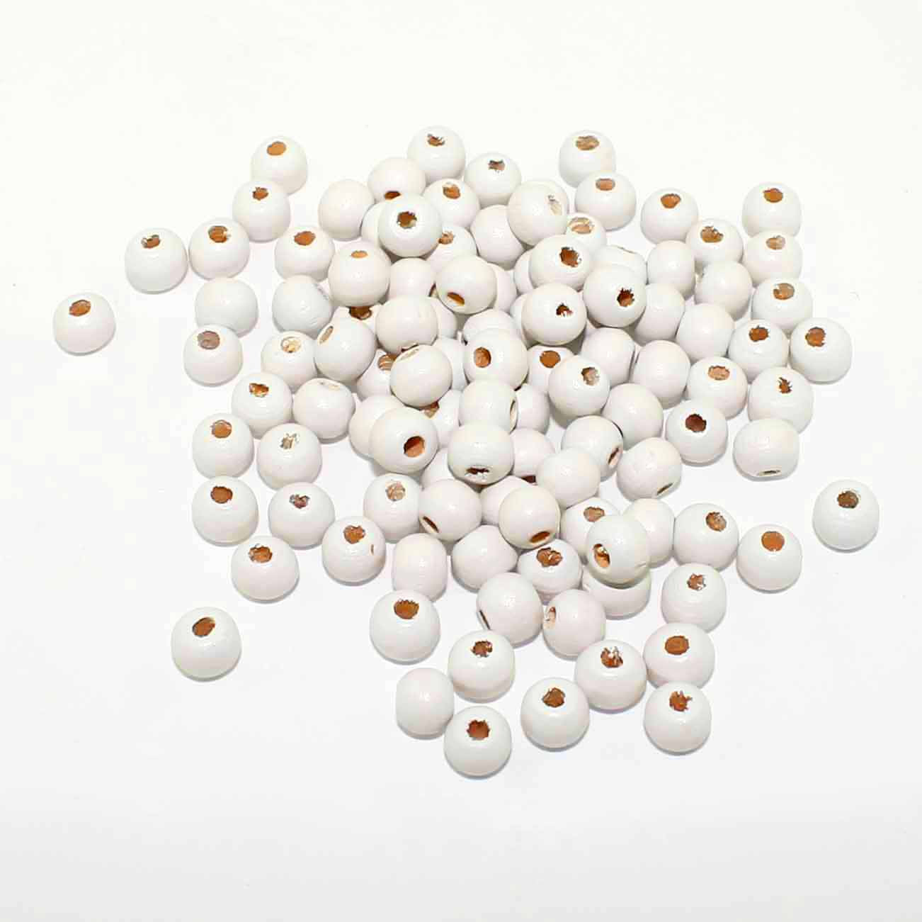 50 Round Painted Wood Beads - 6mm - Choose Your Color!