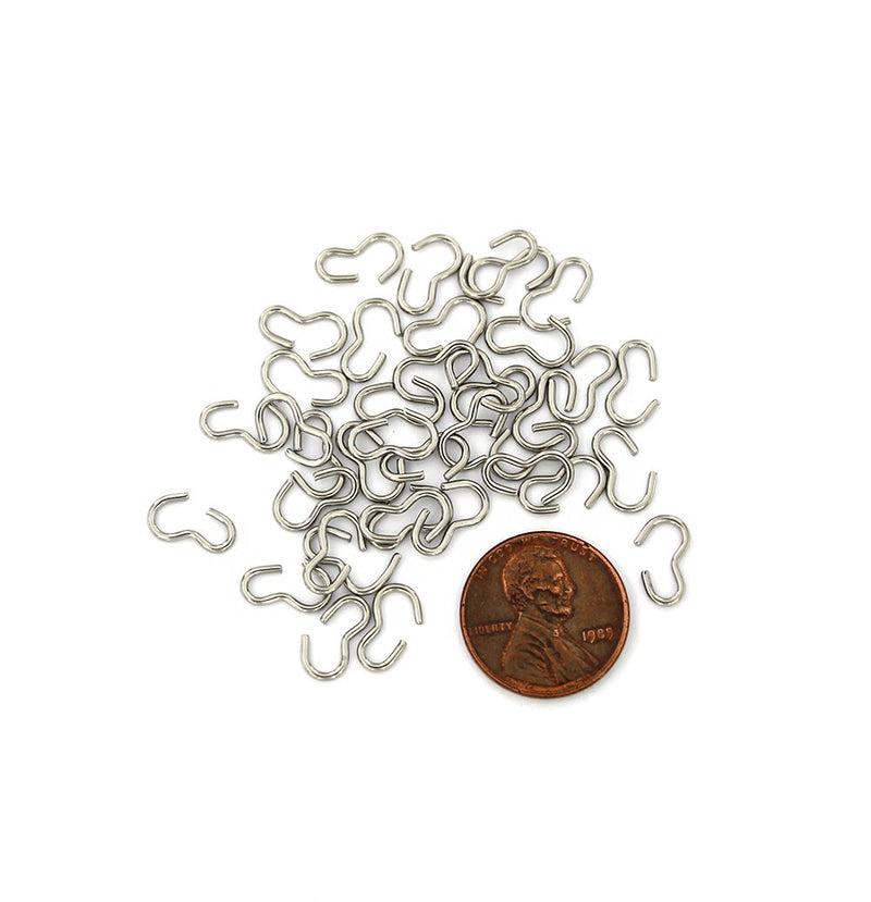 Stainless Steel Crimp Connector Cord Ends - 10.5mm x 6mm - 50 Pieces - FD731